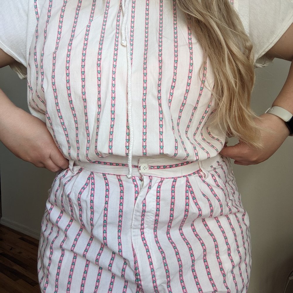 Vintage 80s Geometric Two Piece Set